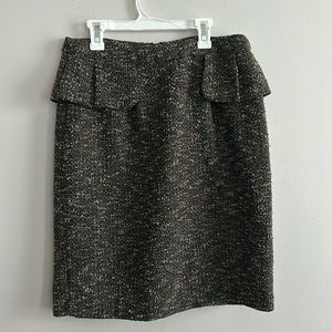Tweed textured blend peplum high waisted skirt